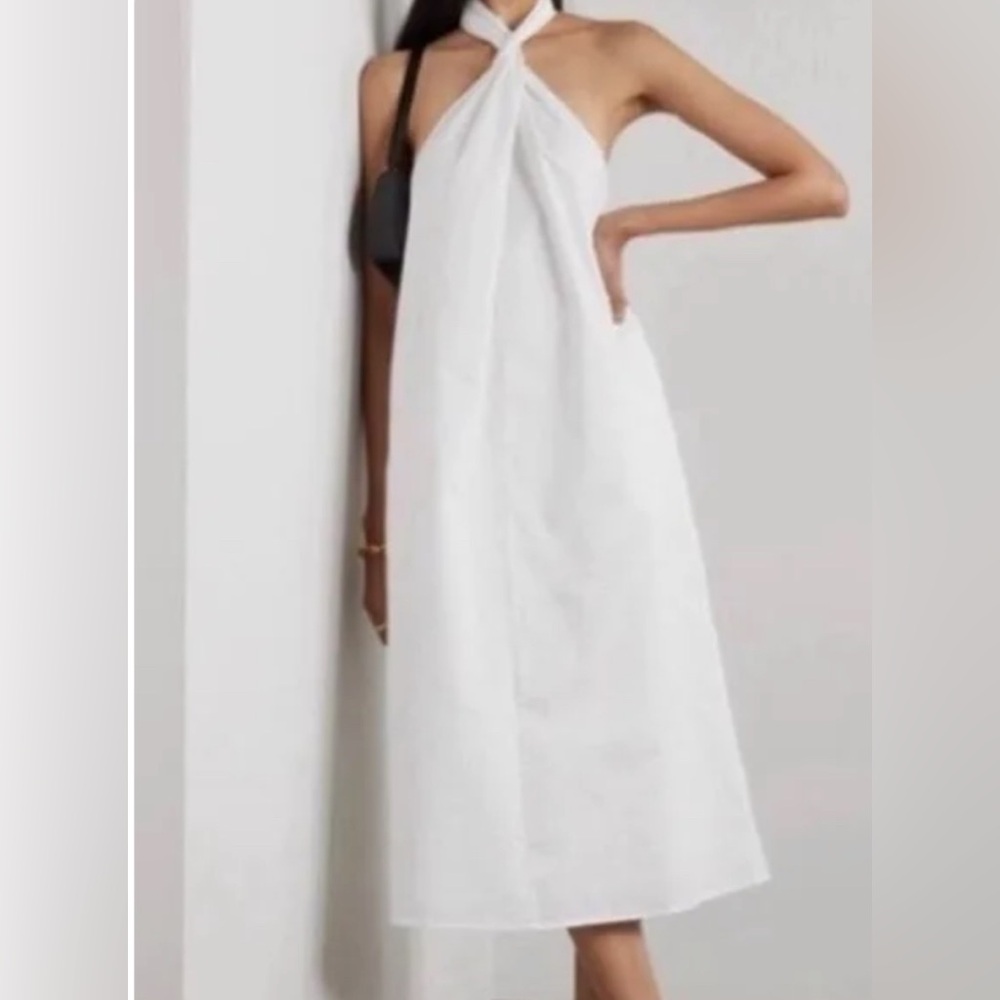 Anine Bing white halter dress effortless summer chic